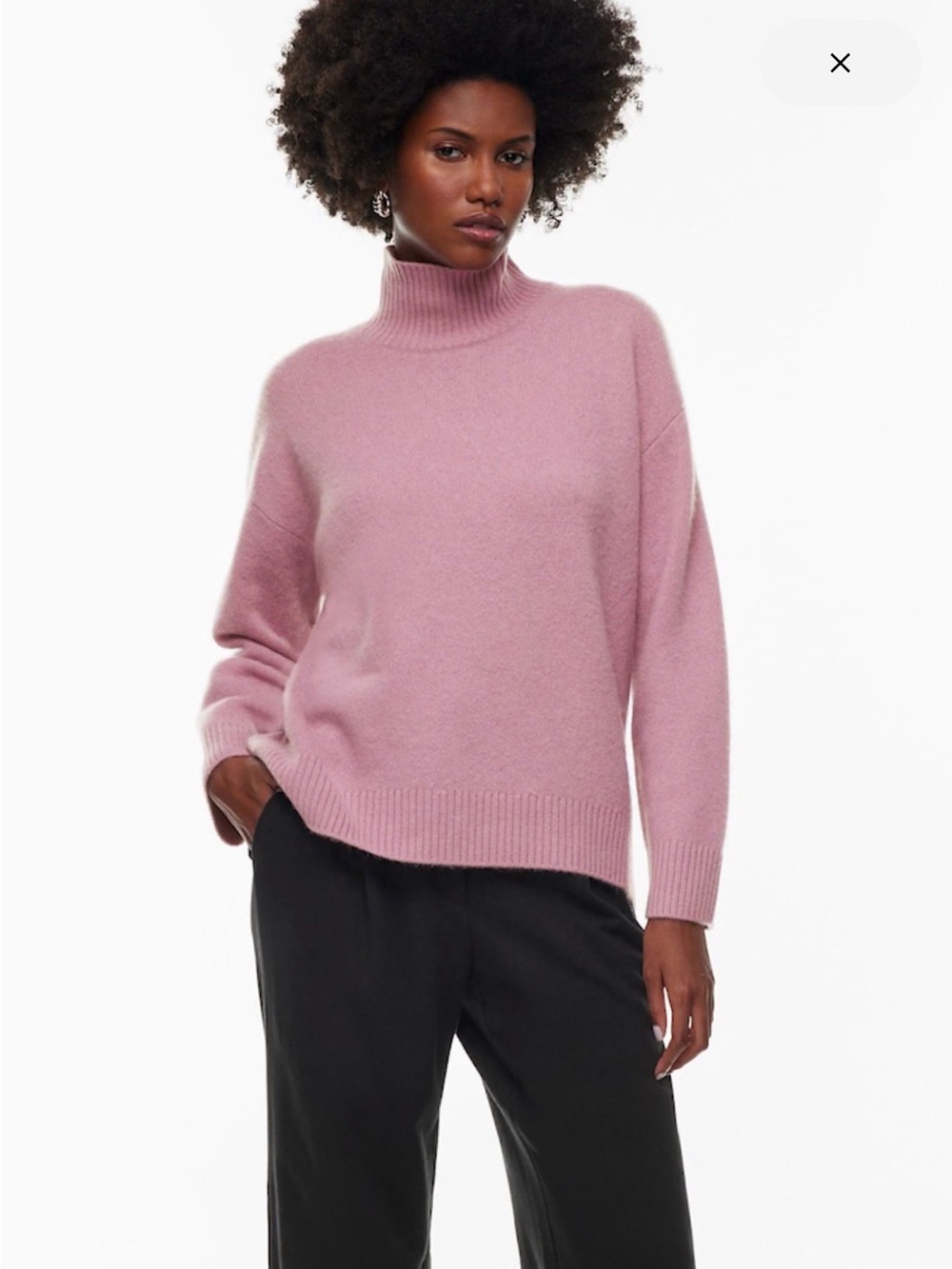Aritzia The Group Babaton Crema 100% Cashmere Turtleneck BRAND NEW